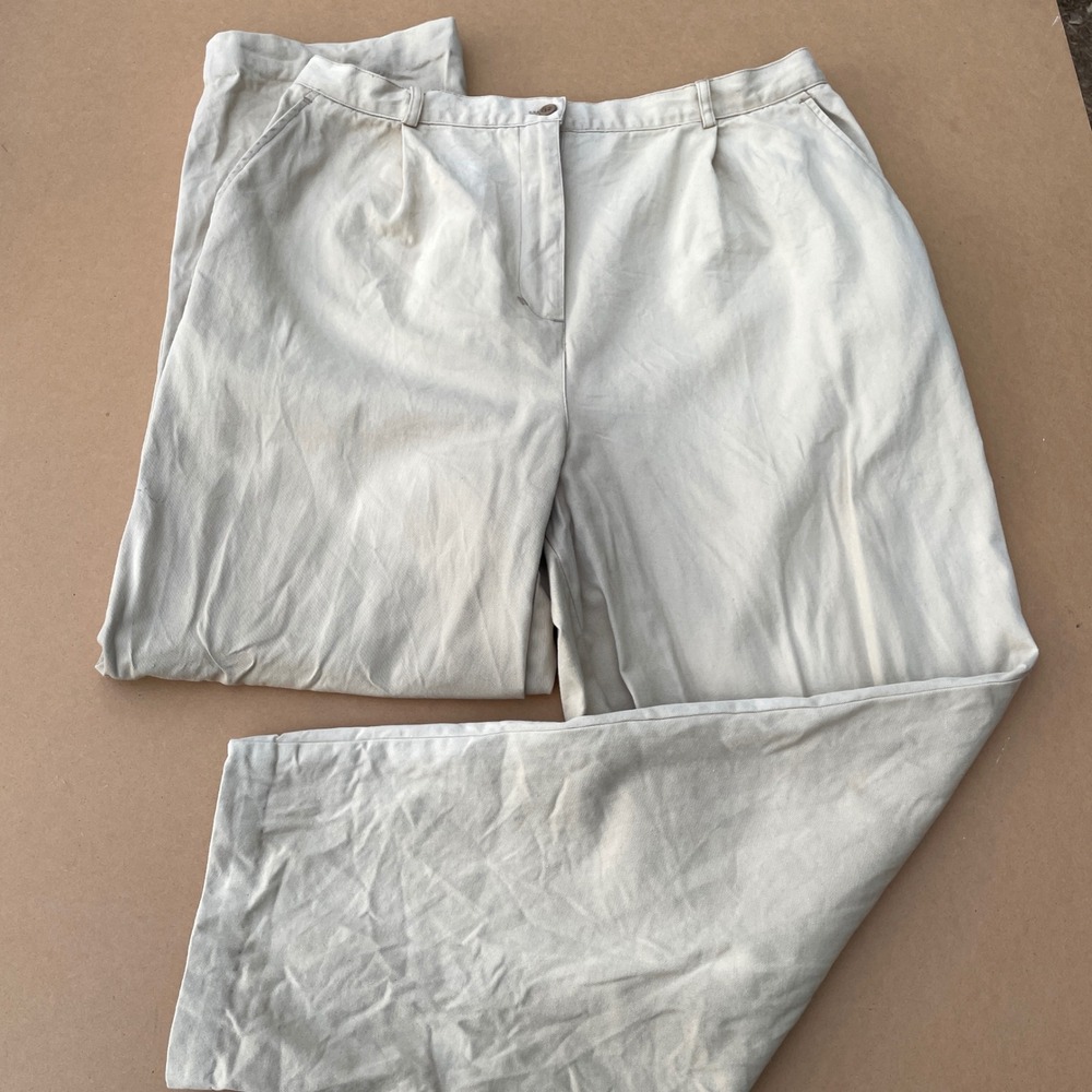 Pendleton Chino Pants Mens 16 Beige Casual Pleated High Rise Cotton Trousers